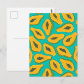 Papajaplaatjes op turquoise briefkaart (Voorkant / Achterkant)