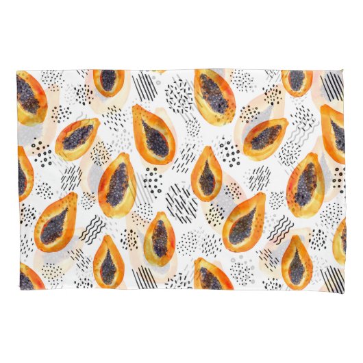 Papaja's: abstracte waterverf. kussensloop (Voorkant)