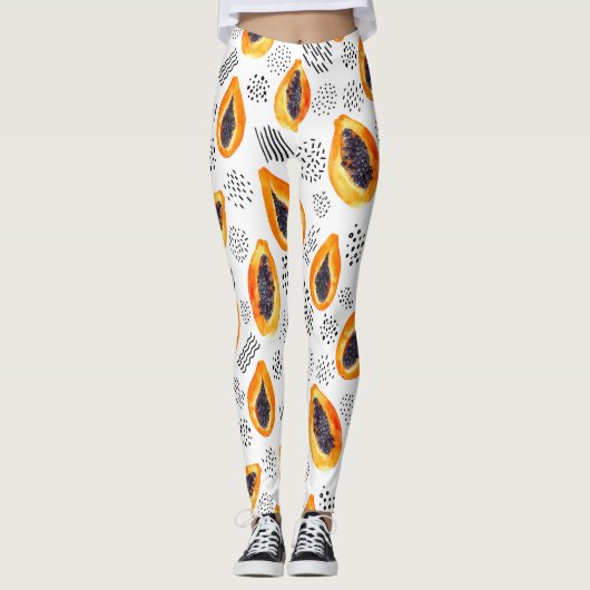 Papaja's: abstracte waterverf. leggings (Voorkant)