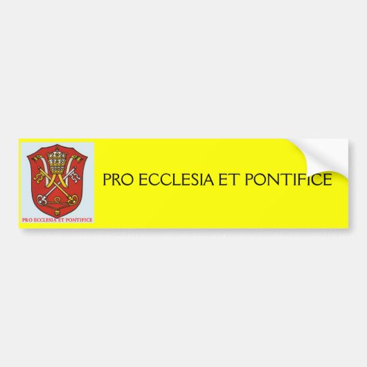 PAPAL, PRO ECCLESIA ET PONTIFICE BUMPERSTICKER (Voorkant)
