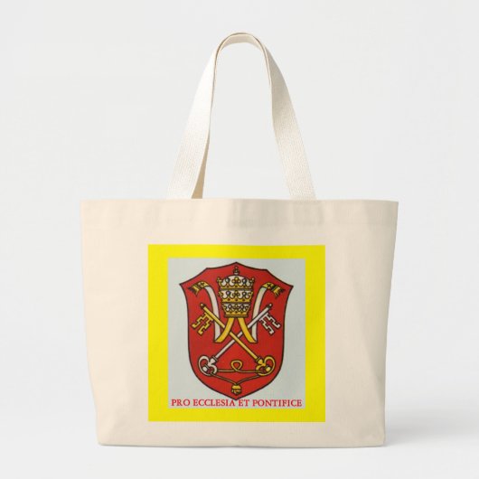 PAPAL TRADITIONELE ROMAN CATHOLIC COAT WAPENPOPE GROTE TOTE BAG (Voorkant)