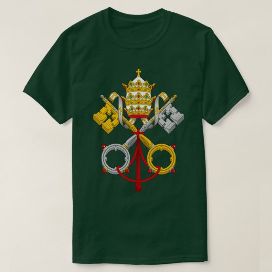 Papale munt van wapens, kruissleutels t-shirt (Design voorkant)