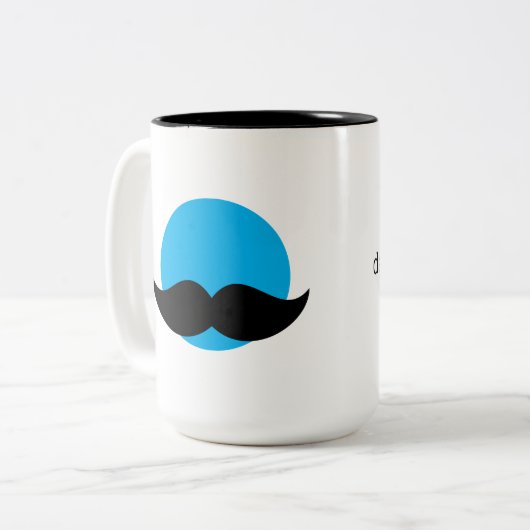 PapaNoob - Koffiebeker met Mustache Emblem Tweekleurige Koffiemok (Voorkant links)