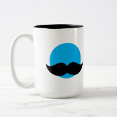 PapaNoob - Koffiebeker met Mustache Emblem Tweekleurige Koffiemok (Links)