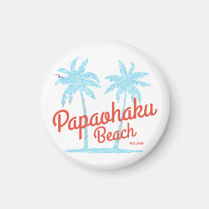 Papaohaku Strand Molokai Hawaii Vintage Koraal Bla Magneet