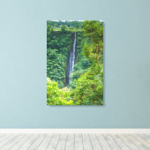 Papapapaitai-waterval in jungle canvas afdruk (Insitu (Houten vloer))