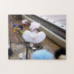 Paparazzi bij Fubby op rooster. Legpuzzel<br><div class="desc">Bekende pose na gespeeld door een fubby poppetje. Iconisch beeld dat paparazzi fotografen haar vastleggen met stigma waarin haar sexy vrouwelijkheid word uitgebuit. De Fubby is ontstaan in mijn hoofd. Als hersenspinsel ontstond een grappig volkje dat niet genoeg had aan fantasie maar echt tot leven wilde komen en vastgelegd op...</div>