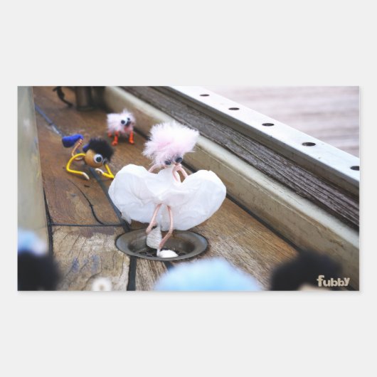 Paparazzi bij Fubby op rooster. Rechthoekige Sticker (Voorkant)