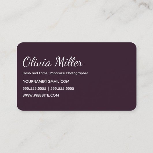 Paparazzi fotograaf visitekaartje (Achterkant)