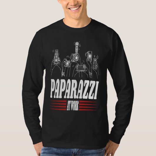 Paparazzi Work Cheerful Photography Illustration T-shirt (Voorkant)