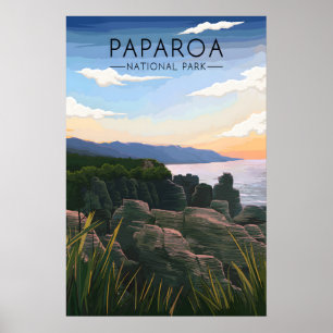 Paparoa Nationaal Park Nieuw-Zeeland Reisposter Poster
