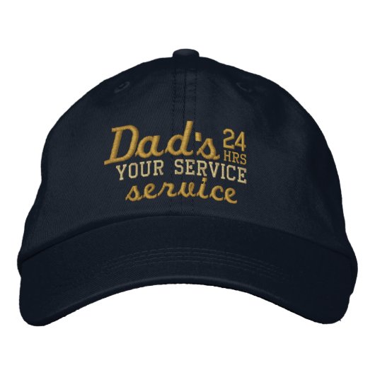Papa's  24 HRS Service heeft gesponnen! Geborduurde Pet (Voorkant)
