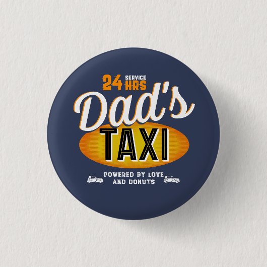 Papa's 24 uur durende Taxi Service, Love and Donut Ronde Button 3,2 Cm (Voorkant)
