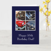 Papa's 50ste verjaardag oldtimers kaart (Gele Bloem)