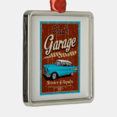 Papa's aangepaste blauwe kleding metalen ornament (Rechts)