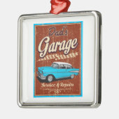 Papa's aangepaste blauwe kleding metalen ornament (Links)