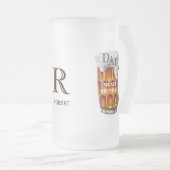 Papa's aangepaste monogram naam op Terug Bevroren Matglas Bierpul (Voorkant rechts)