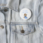 Papa's aap-blauwe T-shirts en cadeautjes Ronde Button 5,7 Cm (In situ)
