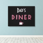 Papa's Art Deco Diner bord Canvas Afdruk (Insitu (Houten vloer))