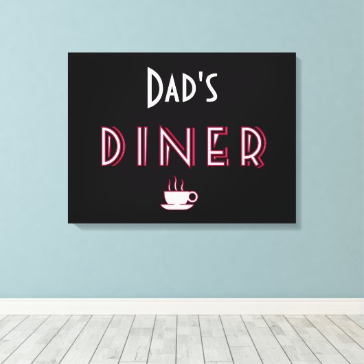 Papa's Art Deco Diner bord Canvas Afdruk (Insitu (Houten vloer))