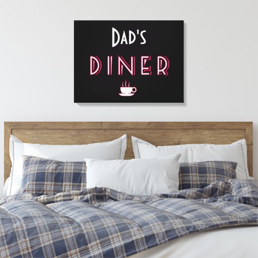 Papa's Art Deco Diner bord Canvas Afdruk (Insitu (Slaapkamer))