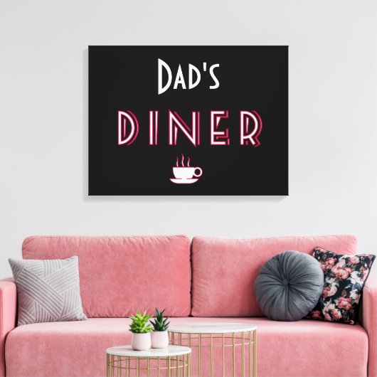 Papa's Art Deco Diner bord Canvas Afdruk (Insitu (Woonkamer))