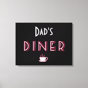 Papa's Art Deco Diner bord Canvas Afdruk