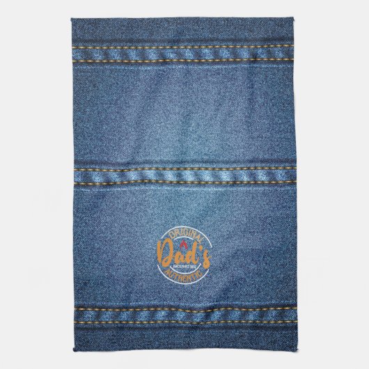 Papa's Authentieke Backyard BBQ All-Over Denim Pri Theedoek (Verticaal)