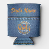 Papa's Authentieke Backyard BBQ Denim Print Blikjeskoeler (Voorkant)