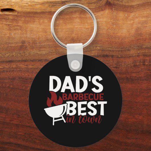 Papa's barbecue de beste in de stad Vaderdag Sleutelhanger (Voorkant)