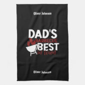 Papa's barbecue de beste in de stad Vaderdag Theedoek (Verticaal)