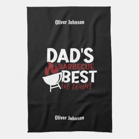 Papa's barbecue de beste in de stad Vaderdag Theedoek (Verticaal)