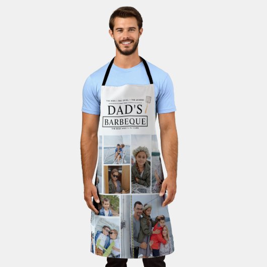 Papa's Barbeque | Fotocollage van Vaderdag BBQ Schort (Gedragen)