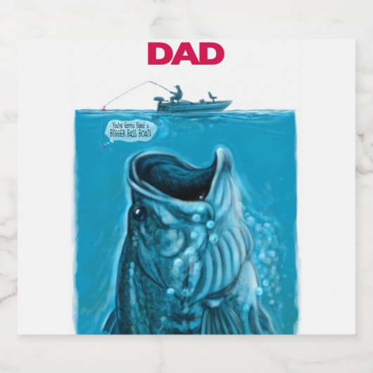 Papa's Bass Boat Bier Etiket (Enkel label)