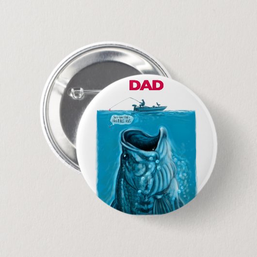 Papa's Bass Boat Ronde Button 5,7 Cm (Voorkant /achterkant)