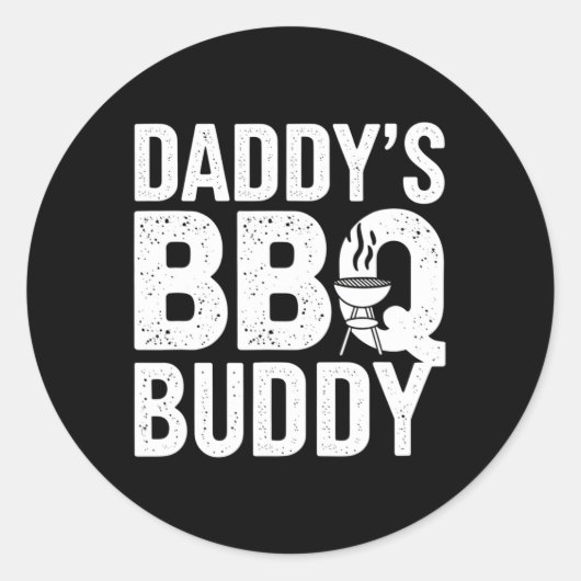 Papa's BBQ Buddy Grappig Grillen Tekst Graphic Coo Ronde Sticker (Voorkant)