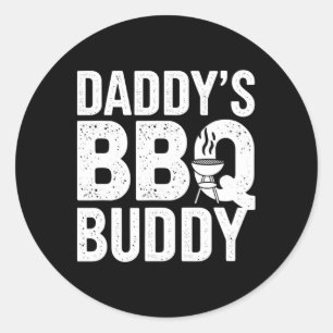 Papa's BBQ Buddy Grappig Grillen Tekst Graphic Coo Ronde Sticker