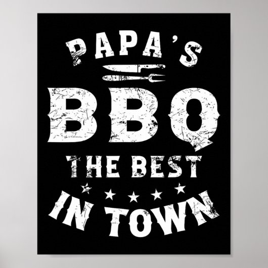 Papa's BBQ De beste in de stad Funny Vaderdag Poster (Voorkant)