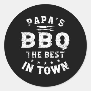 Papa's BBQ De beste in de stad Funny Vaderdag Ronde Sticker