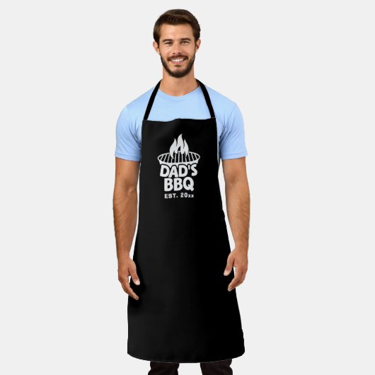 Papa's BBQ Grill Logo Black Schort (Gedragen)