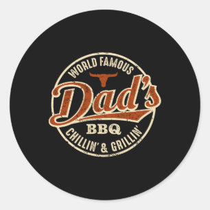 Papa's BBQ koelt en grilt Ronde Sticker
