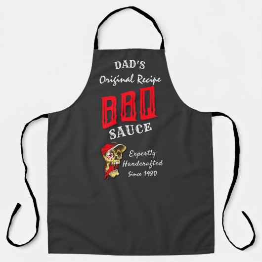 Papa's BBQ Original Recipe Hot Sauce Funny Face Schort (Voorkant)