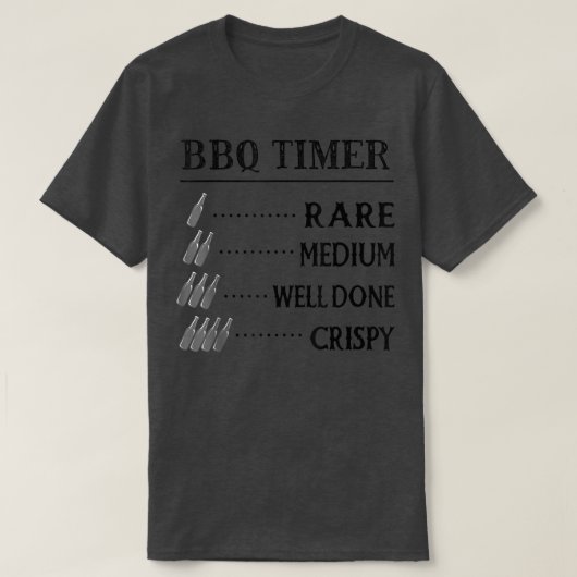 Papa's BBQ-timer, Grappige bierdrinkende rookvlees T-shirt (Design voorkant)