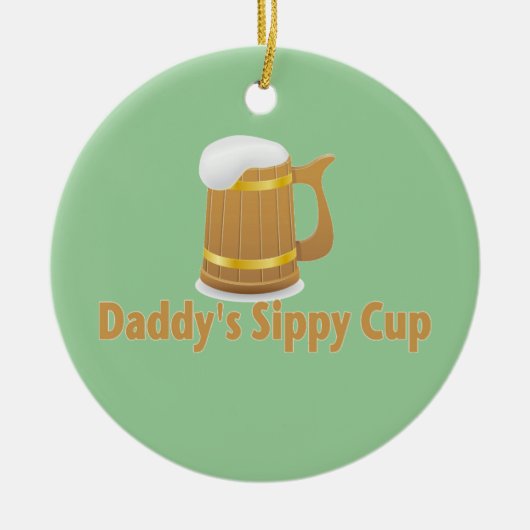Papa's Beer Sippy Keramisch Ornament (Voorkant)