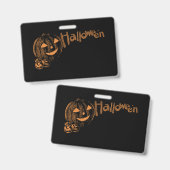 Papa's Bende van Halloween Jack-o-lantaarns Badge (Voor- en achterkant)