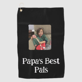 Papa's beste vriend(en) foto zwart golfhanddoek