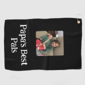 Papa's beste vriend(in) Foto zwart Golfhanddoek (Horizontaal)