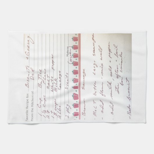 Papa's Biscuit en Gravy Recipe in zijn eigen hands Theedoek (Horizontaal)