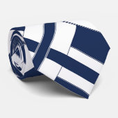 Papa's blauwe en witte kruisraster halsdoek stropdas (Opgerold)