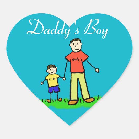 Papa's Boy Custom Family Character Decal Sticker (Voorkant)